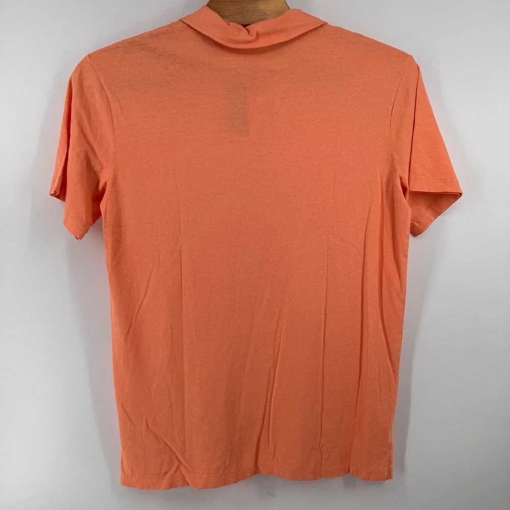 Polo Ralph Lauren Polo Shirt Mens LT Pink Orange Cotton Linen V-Neck Pocket Logo